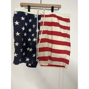 Vintage Denim & Supply Ralph Lauren USA Flag Swim Trunks Shorts 36